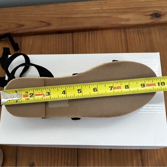 PrettyLittleThing Black Espadrille Flats Wrap-Around Tie Shoes Size 7 New - Picture 7 of 10